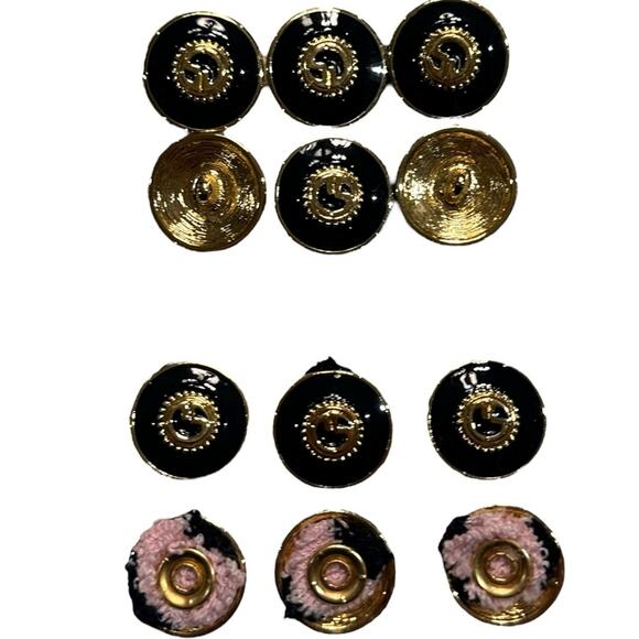St John Collection Navy Blue and Gold 12 Buttons 6 Sew on 6 flat snap backs - Picture 1 of 4